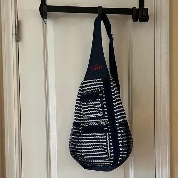 thirty-one Handbags - Thirty-One Navy and White Crossbody Bag